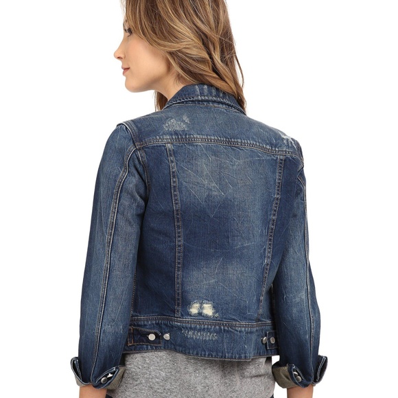 Blank NYC Distressed Jean Jacket Size Medium Blue Denim‎ Button Up Long Sleeve - Picture 4 of 16